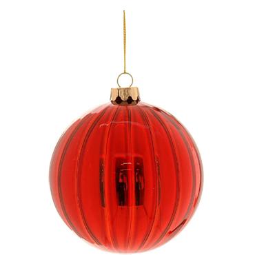 Glass Red Bauble Without Beading 10cm