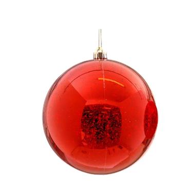 Plastic Shiny Red Bauble 15cm