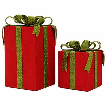 Christmas Red Present With Ribbon 16cm
