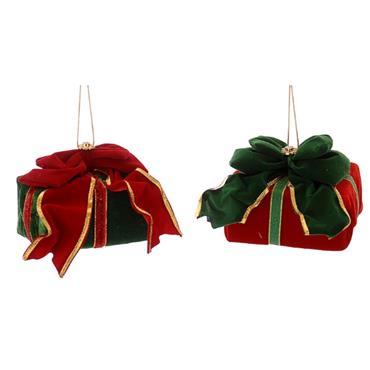 Velvet Gift Box With Bow Hanging Decor 7.5cm