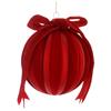 Luxury Red Velvet Bow Glass Bauble 15cm