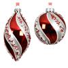 Merry Sweet 8cm Red & Silver Swirl Bauble