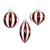 Merry Sweet 8cm Red & White Bauble 3 Ast