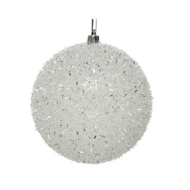 Decoris White Ice Shatterproof 10cm Bauble