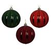 Decoris Flock Velvet & Gloss 8cm Bauble 3 Ast