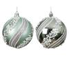 Decoris Matt Ice Mint & Silver Bauble 8cm Ast