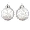 Decoris Ice White Snowflake Bauble 8cm 3 Ast