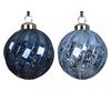 Decoris Royal Blue Swirl Bauble 8cm 2 Col Ast