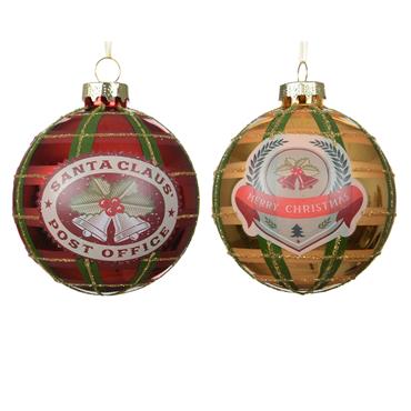 Decoris Santa Claus Bauble 8cm 2 Col Ast