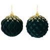 Decoris Emerald Green Velvet Bauble 8cm 2 Ast