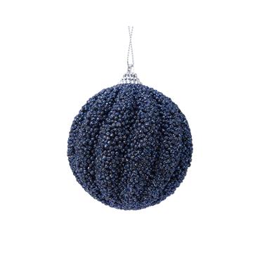 Decoris Night Blue Foam Glitter Bauble 8cm