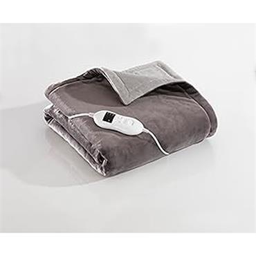 DeVille Electric Fleece Throw Blanket Grey