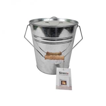 Sirocco Galvanised Ash Bucket With Lid
