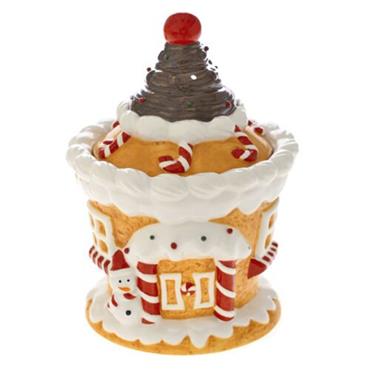 Gingerbread Ceramic Christmas Cookie Jar 20cm