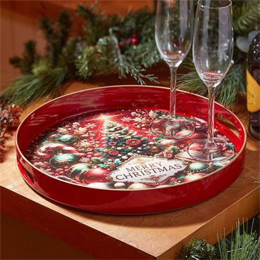 Three Kings Merry Christmas Oval Tray 33cm