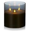Flickabright Glass Cup Candle Grey 15cm