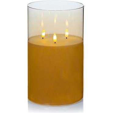 Flickabright Triple Candle Rose Gold 15cm