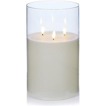 Clear Glass Cup Triple Flicabright Candle