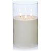 Clear Glass Cup Triple Flicabright Candle