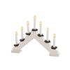 7 LIGHT WHITE WOOD CANDLEBRIDGE