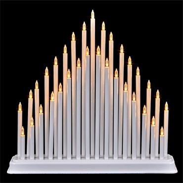 Modern 33 Light Candle Bridge Tower - White