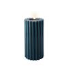 Led Candle Carved Wax Teal 17.3cm