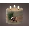 Led Candle Leafs Design Sage Green 15cm