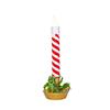 Led Pillar Candle Red & White Stripe 39cm