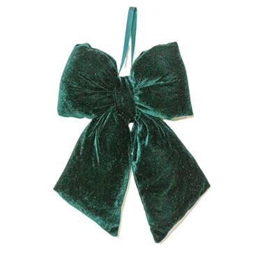 Green Velvet Bow Small 29x21x7cm