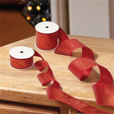 Three Kings Sparkle Premium Ribbon Red 63mm