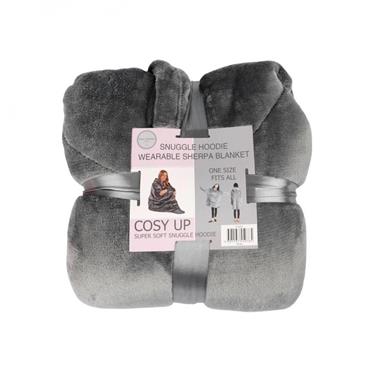 Snuggle Hoodie Wearable Sherpa Blanket Grey