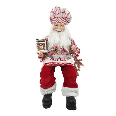 Sweet Bakery Sitting Chef Santa 45cm