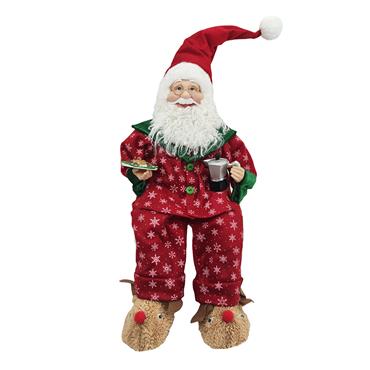 Sitting Santa In Red Pyjamas 45cm