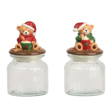 Merry & Sweet Teddy Bear Cookie Jar 19cm 2 As