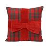 Tartan Bow Tradtional Cushion Red 10cm