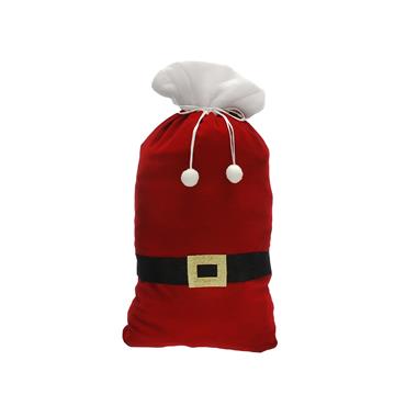 Burgundy Plush Velvet Santa Belt Sack 70cm