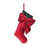 Red Velvet Stocking With Bow 46cm