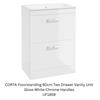 CORTA Floorstanding 60cm Two Drawer Vanity Unit Chrome Handles (5 Colours)