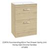 CORTA Floorstanding 60cm Two Drawer Vanity Unit Chrome Handles (5 Colours)