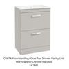CORTA Floorstanding 60cm Two Drawer Vanity Unit Chrome Handles (5 Colours)