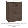 CORTA Floorstanding 60cm Two Drawer Vanity Unit Chrome Handles (5 Colours)