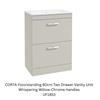 CORTA Floorstanding 60cm Two Drawer Vanity Unit Chrome Handles (5 Colours)