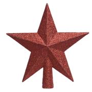 GLITTER STAR TREETOPER CHRISTMAS RED