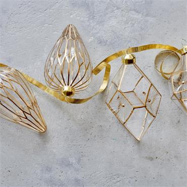 ORNAMENT GLASS TRANSPARENT WITH GOLD DETAIL