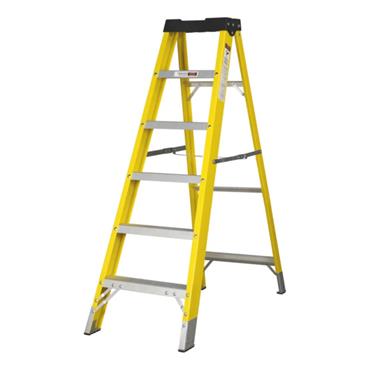 5   STEP FIBREGLASS STEP LADDER SINGLE SIDED