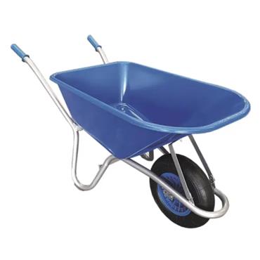100L BLUE PVC GARDEN WHEELBARROW ASSEMBLED