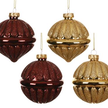 SHINY GLASS BAUBLE WITH GLITTER