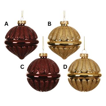 SHINY GLASS BAUBLE WITH GLITTER
