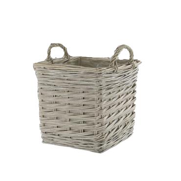 SQUARE FRENCH BASKET WITH PLASTIC LINER LARGE