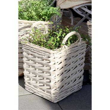 SQUARE FRENCH BASKET WITH PLASTIC LINER SMALL